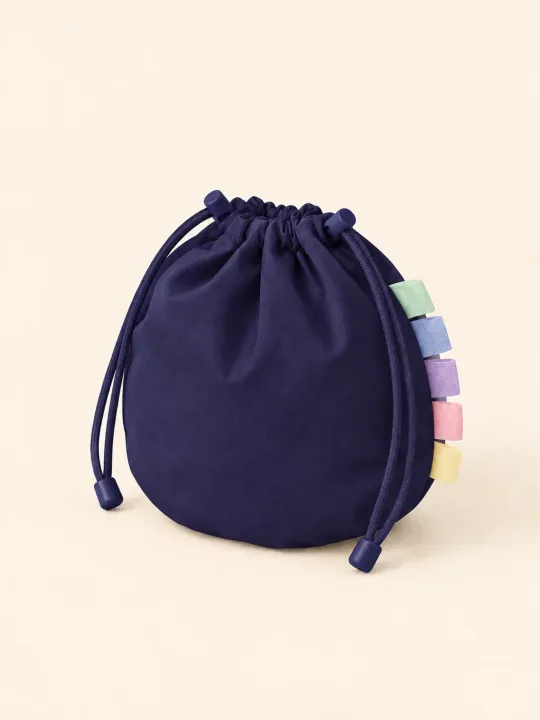 Udfoldelig makeuptaske med snøre