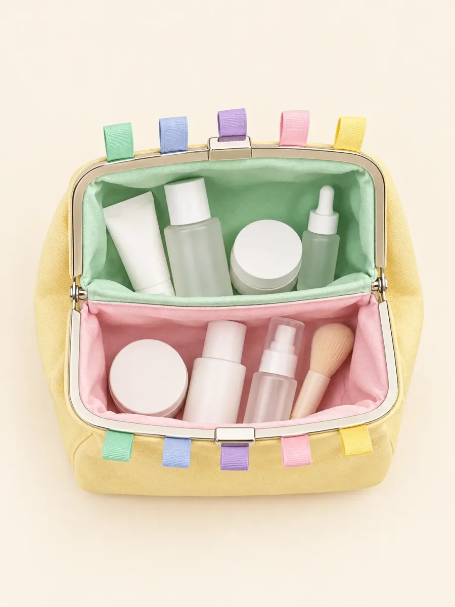 Hinged Frame Pouch — öppnad, visar facken