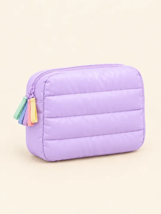 Quiltet udfoldelig makeuptaske