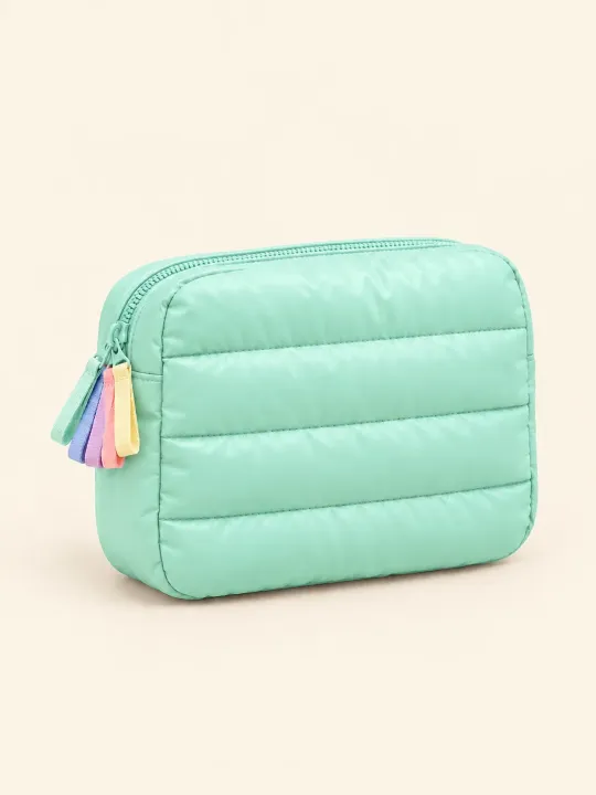 Quiltet udfoldelig makeuptaske
