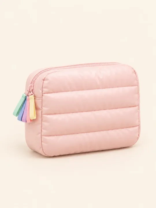 Quiltet udfoldelig makeuptaske